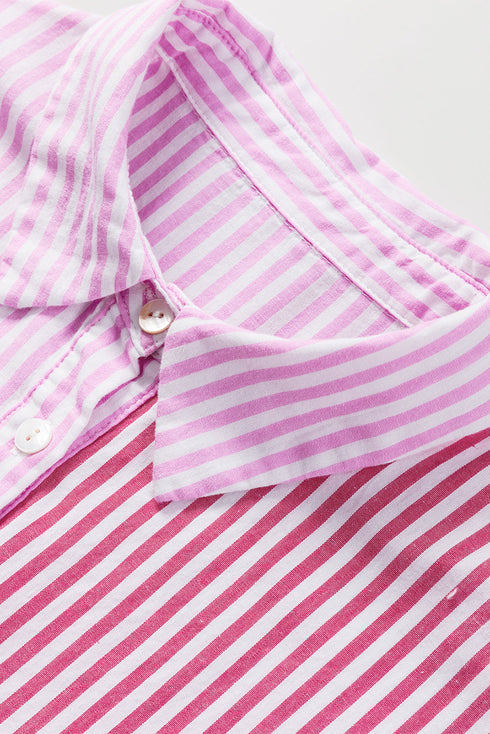 Striped Ruffle Sleeve Button Down Babydoll Shirt