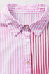 Striped Ruffle Sleeve Button Down Babydoll Shirt