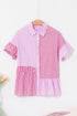 Striped Ruffle Sleeve Button Down Babydoll Shirt