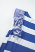 Striped Ruffle Sleeve Relaxed Fit Knit Shift Dress