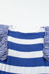 Striped Ruffle Sleeve Relaxed Fit Knit Shift Dress