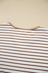 Striped Ruffle Sleeve V Neck Drawstring Pant Set