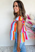 Striped Ruffle Strap Square Neck Babydoll Top