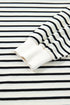 Striped Ruffle Trim Drop Shoulder Wide Leg Pant Set