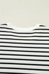 Striped Ruffle Trim Drop Shoulder Wide Leg Pant Set