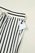 Striped Ruffle Trim Drop Shoulder Wide Leg Pant Set