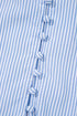 Striped Ruffled Collar Puff Sleeve Half Button Front Blouse