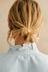Striped Ruffled Eyelet Trim Cotton Button Down Shirt