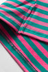 Striped Scalloped Sleeve Drop Shoulder Relaxed Fit Top