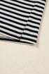Striped Scalloped Sleeve Drop Shoulder Relaxed Fit Top