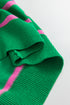 Striped Scalloped Trim Bow Front Knit Cardigan