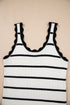 Striped Scalloped Trim Ribbed Knit Tank Top