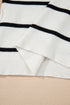 Striped Scalloped Trim Ribbed Knit Tank Top