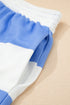 Striped Seam Detail Half Zip Oversized Tee Short Sets