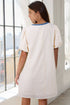 Striped Seersucker Puff Sleeve Textured T Shirt Dress
