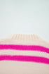 Striped Sequin Graphic Crew Neck Knit Sweater