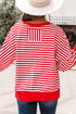 Striped Sequin Nutcracker Patch Drop Shoulder Tee