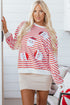 Striped Sequin Santa Patch Pullover Sweatshirt