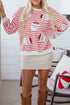 Striped Sequin Santa Patch Pullover Sweatshirt
