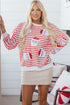 Striped Sequin Santa Patch Pullover Sweatshirt