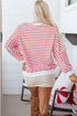 Striped Sequin Santa Patch Pullover Sweatshirt