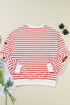 Striped Sequin Santa Patch Pullover Sweatshirt