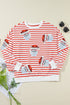 Striped Sequin Santa Patch Pullover Sweatshirt