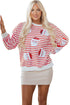 Striped Sequin Santa Patch Pullover Sweatshirt