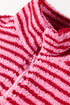 Striped Sherpa Quarter Zip Long Sleeve Pullover