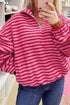 Striped Sherpa Quarter Zip Long Sleeve Pullover