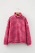 Striped Sherpa Quarter Zip Long Sleeve Pullover