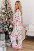 Striped Shift Long Sleeve Top And Pants Lounge Set