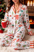 Striped Shift Long Sleeve Top And Pants Lounge Set