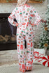 Striped Shift Long Sleeve Top And Pants Lounge Set