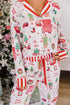 Striped Shift Long Sleeve Top And Pants Lounge Set