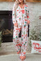 Striped Shift Long Sleeve Top And Pants Lounge Set
