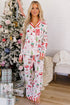 Striped Shift Long Sleeve Top And Pants Lounge Set