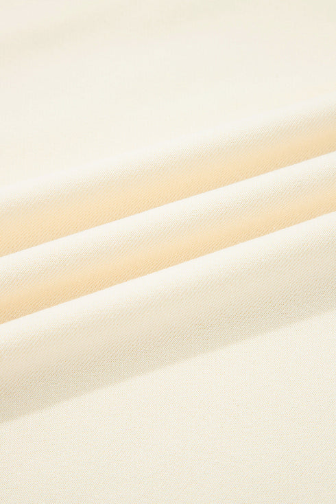 Striped Shirt-Collar Button Half-Placket Puff Sleeve Relaxed Sweatshirt