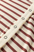 Striped Short Sleeve Half Button Placket Knit Top