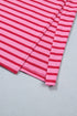 Striped Short Sleeve Scalloped Trim Side Slit T Shirt Dress