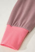 Striped Sleeve Contrast Trim Pullover Sweatshirt