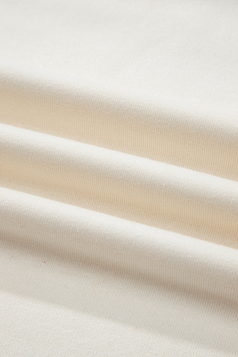 Striped Sleeve Contrast Trim Pullover Sweatshirt