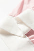 Striped Sleeve Waffle Knit Split Neck Casual Long Sleeve Top