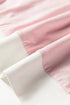 Striped Sleeve Waffle Knit Split Neck Casual Long Sleeve Top