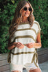 Striped Sleeveless Knit Side Tie Pullover Sweater Vest