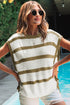 Striped Sleeveless Knit Side Tie Pullover Sweater Vest