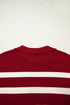 Striped Sleeveless Split Neck Collared Knit Top