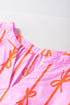 Striped Smocked Bow Detail A Line Mini Dress