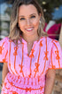 Striped Smocked Bow Detail A Line Mini Dress