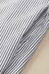 Striped Smocked Cuff Relaxed Fit Button Down Shirt